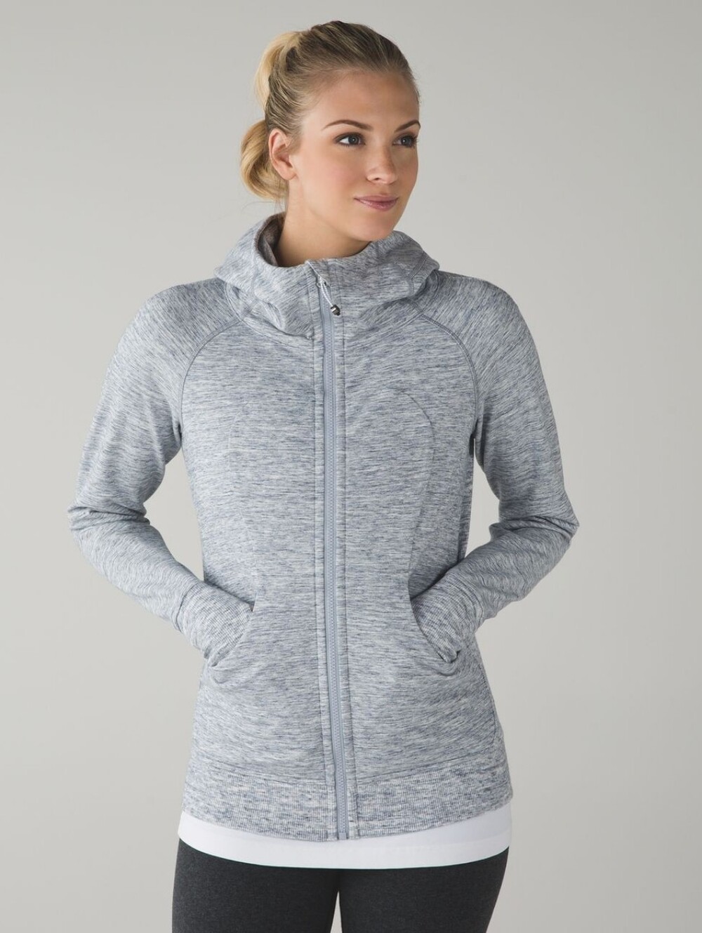 Lululemon Scuba Hoodie III Heathered Space Dyed Gris Jacket Size: 2